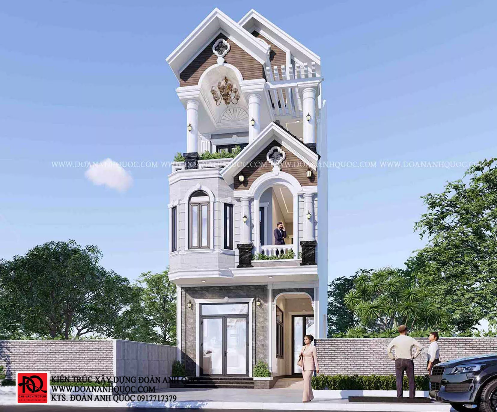 Thi công trọn gói nhà phố tân cổ điển 1 trệt 2 lầu tại Phan Thiết, Bình Thuận